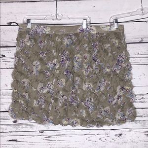 Old Navy Plus Size 20 Gray & Purple Floral Print Tiered Ruffle Skirt